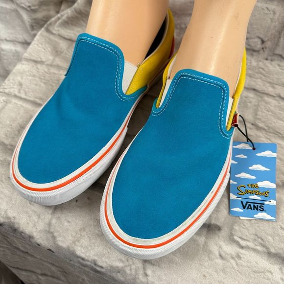 Vans Homer Simpsons Slip-Ons Pro Mens Shoes Size 9.5 New w/ Tag Bart Colorblock